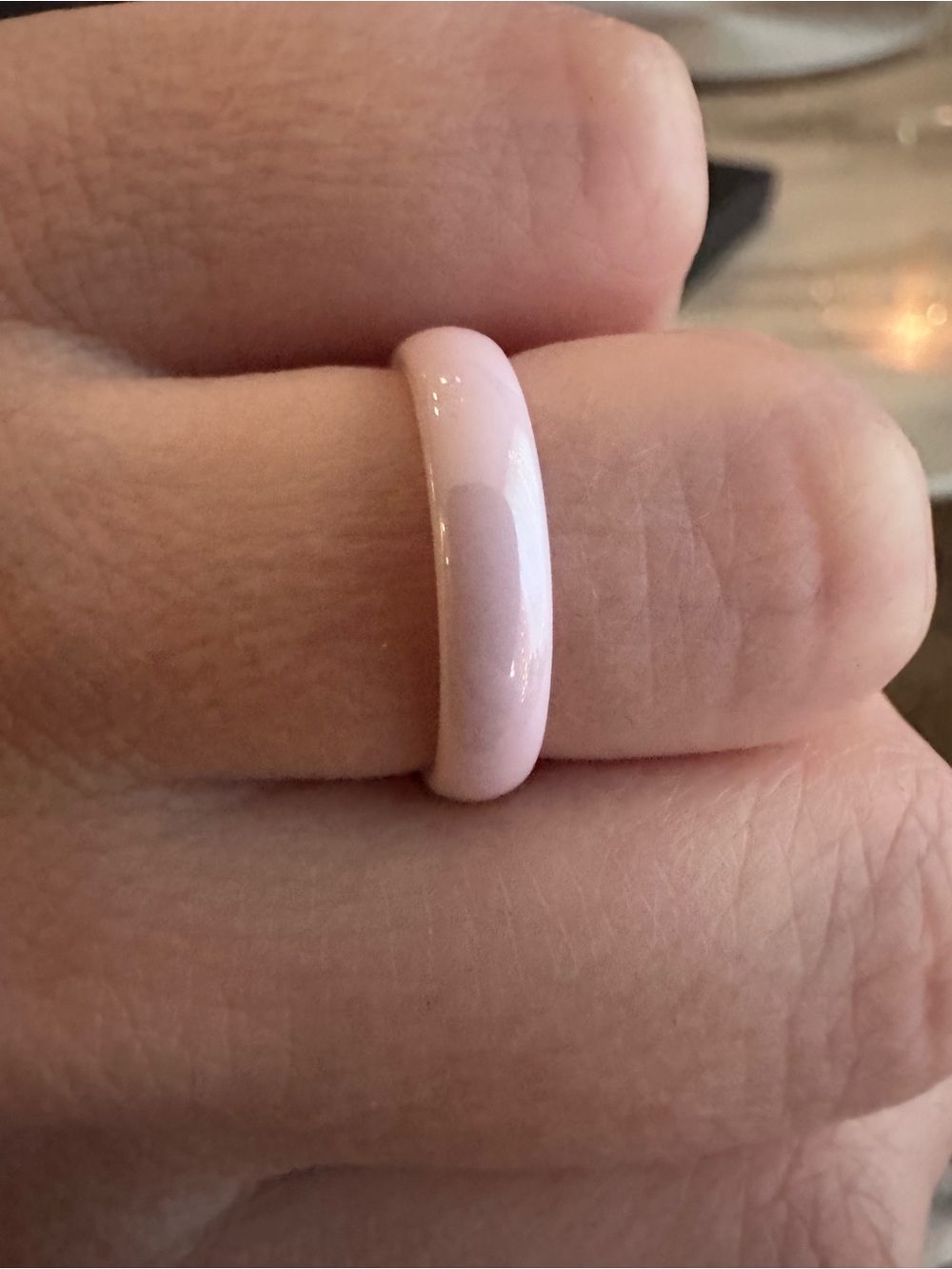 Pink Ceramic Band Ring - Women's Fashion Ring